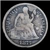 Image 2 : 1875-p Seated Liberty Dime 10c Grades f+