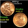 Image 1 : 1955-p Lincoln Cent 1c Grades GEM+ Unc RD