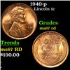 Image 1 : 1940-p Lincoln Cent 1c Grades GEM++ Unc RD
