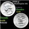 Image 1 : 1936-p Washington Quarter 25c Grades Choice AU/BU Slider