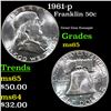 Image 1 : 1961-p Franklin Half Dollar 50c Grades GEM Unc