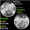 Image 1 : 1922-p Peace Dollar $1 Grades Choice+ Unc