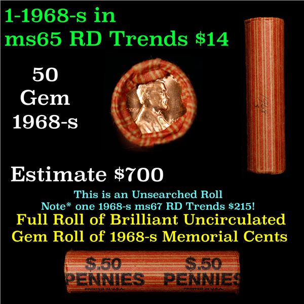 Shotgun Lincoln 1c roll, 1968-s 50 pcs strong steel