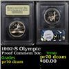 Image 1 : Proof 1992-S Olympic Modern Commem Half Dollar 50c Graded GEM++ Proof Deep Cameo BY USCG