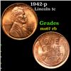 Image 1 : 1942-p Lincoln Cent 1c Grades GEM++ Unc RB
