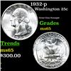 Image 1 : 1932-p Washington Quarter 25c Grades GEM Unc