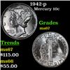 Image 1 : 1942-p Mercury Dime 10c Grades GEM++ Unc