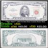 Image 1 : **Star Note** 1963 $5 Red Seal United State Note Grades vf+