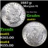 Image 1 : 1887-p Morgan Dollar $1 Grades Choice+ Unc