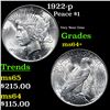 Image 1 : 1922-p Peace Dollar $1 Grades Choice+ Unc