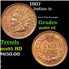 Image 1 : 1907 Indian Cent 1c Grades GEM Unc RD