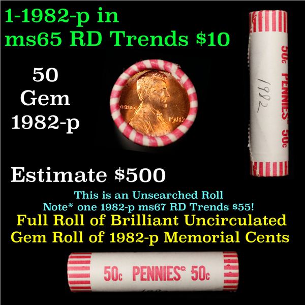 Shotgun Lincoln 1c roll, 1982-p 50 pcs Brandt Wrapper.