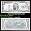 Image 1 : 1976 $2 Federal Reserve Note 1st Day of Issue, with Stamp (New York, NY) Grades Gem CU