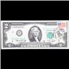 Image 2 : 1976 $2 Federal Reserve Note 1st Day of Issue, with Stamp (New York, NY) Grades Gem CU