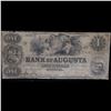 Image 2 : May 1, 1861 $1 Confederate States Bank of Augusta GA Obsolete Currency Note Grades f details