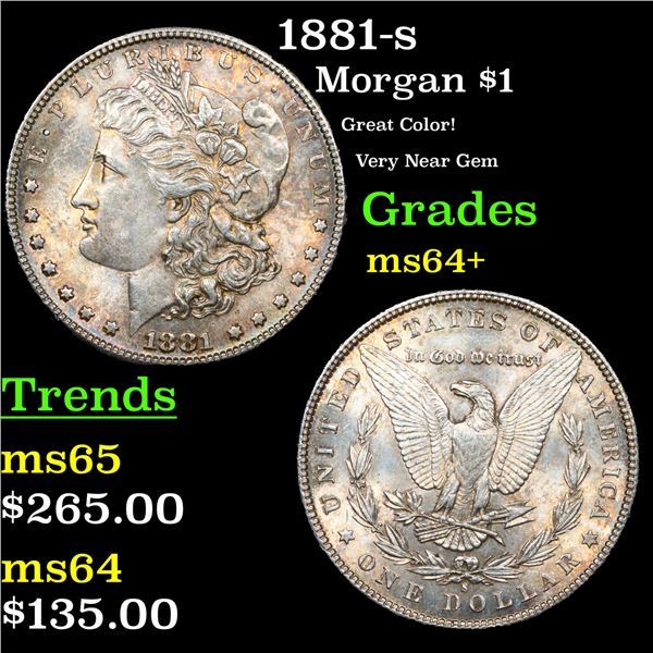1881-s Morgan Dollar $1 Grades Choice+ Unc