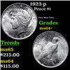 Image 1 : 1923-p Peace Dollar $1 Grades Choice+ Unc