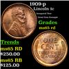 Image 1 : 1909-p Lincoln Cent 1c Grades GEM Unc RD