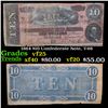 Image 1 : 1864 $10 Confederate Note, T-68 Grades vf+