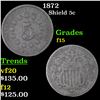 Image 1 : 1872 Shield Nickel 5c Grades f+