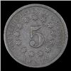 Image 2 : 1872 Shield Nickel 5c Grades f+