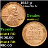 Image 1 : 1925-p Lincoln Cent 1c Grades Choice Unc RD
