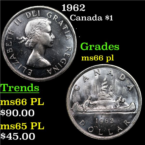 1962 Canada Dollar $1 Grades GEM+ UNC PL