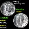 Image 1 : 1943-p Mercury Dime 10c Grades GEM+ Unc