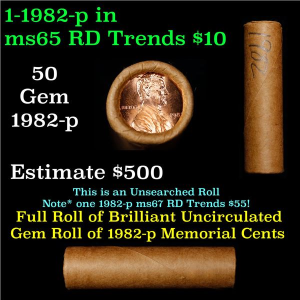Shotgun Lincoln 1c roll, 1982-p 50 pcs Brandt Wrapper.