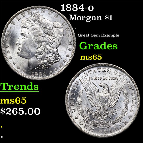 1884-o Morgan Dollar $1 Grades GEM Unc