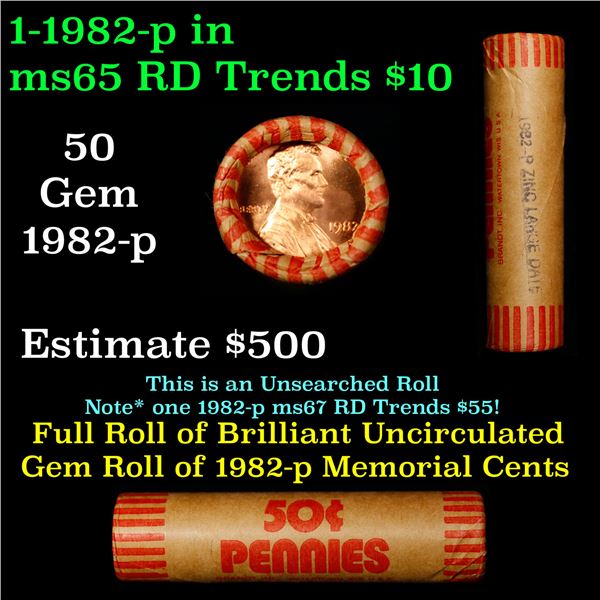 Shotgun Lincoln 1c roll, 1982-p 50 pcs Brandt Wrapper.
