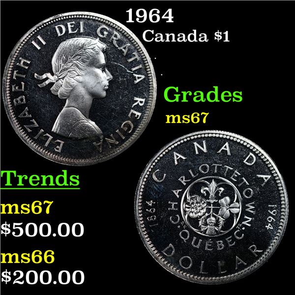 1964 Canada Dollar $1 Grades GEM++ Unc