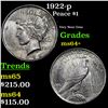 Image 1 : 1922-p Peace Dollar $1 Grades Choice+ Unc