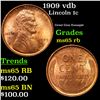 Image 1 : 1909 vdb Lincoln Cent 1c Grades GEM Unc RB