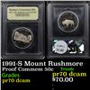 Image 1 : Proof 1991-S Mount Rushmore Modern Commem Half Dollar 50c Graded GEM++ Proof Deep Cameo BY USCG