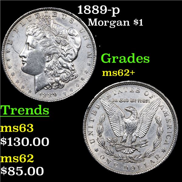 1889-p Morgan Dollar $1 Grades Select Unc