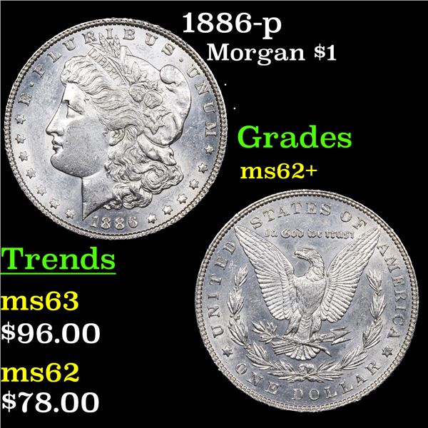 1886-p Morgan Dollar $1 Grades Select Unc