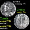 Image 1 : 1940-p Mercury Dime 10c Grades GEM+ FSB