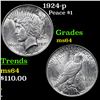 Image 1 : 1924-p Peace Dollar $1 Grades Choice Unc