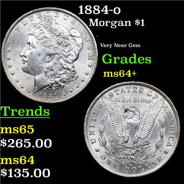 1884-o Morgan Dollar $1 Grades Choice+ Unc