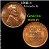 Image 1 : 1941-s Lincoln Cent 1c Grades GEM+ Unc RB