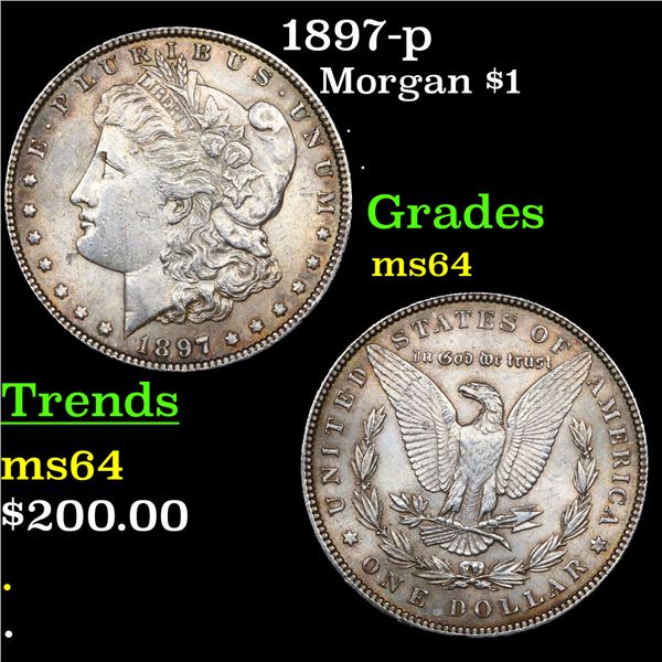 1897-p Morgan Dollar $1 Grades Choice Unc
