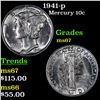 Image 1 : 1941-p Mercury Dime 10c Grades GEM++ Unc
