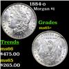 Image 1 : 1884-o Morgan Dollar $1 Grades GEM+ Unc
