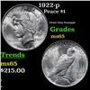 Image 1 : 1922-p Peace Dollar $1 Grades GEM Unc