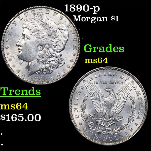 1890-p Morgan Dollar $1 Grades Choice Unc