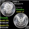 Image 1 : 1880-s Morgan Dollar $1 Grades Choice Unc+ PL