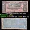 Image 1 : 1864 $10 Confederate Note, T-68 Grades vf+