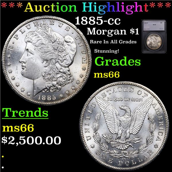 ***Auction Highlight*** 1885-cc Morgan Dollar $1 Graded ms66 By SEGS (fc)