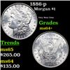 Image 1 : 1886-p Morgan Dollar $1 Grades Choice+ Unc